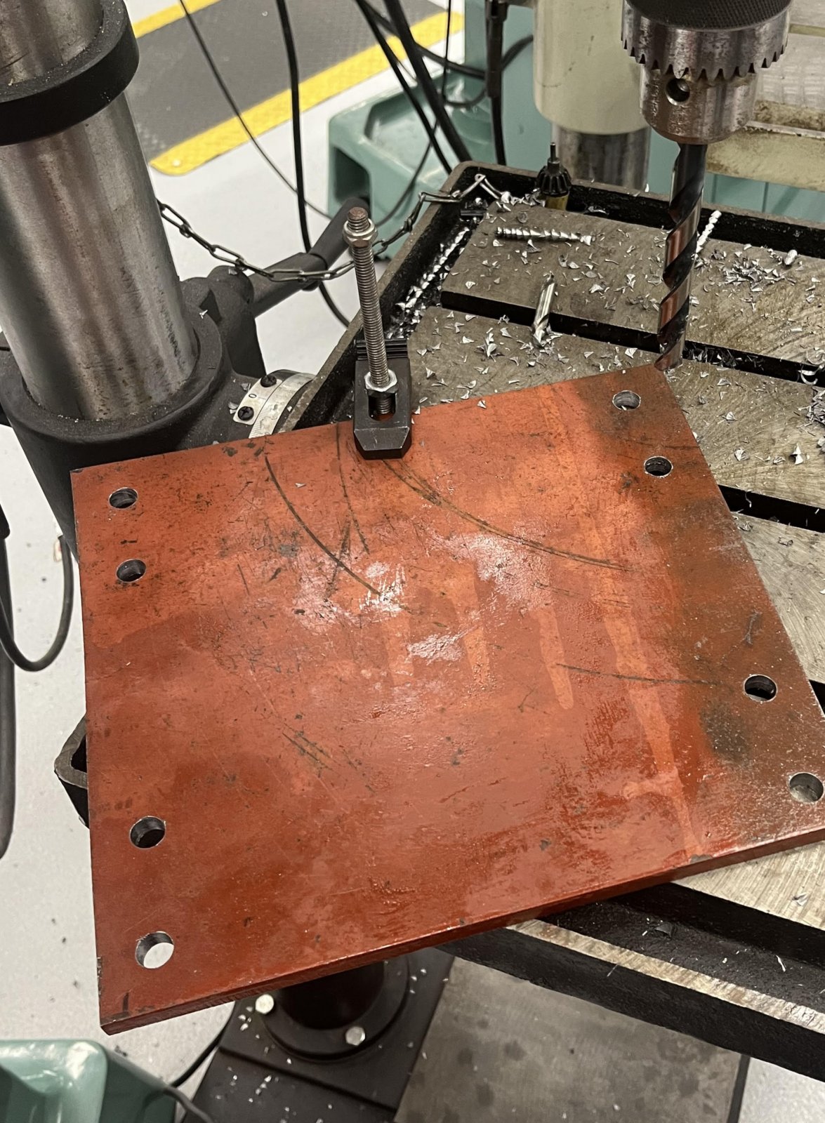 Drilled holes in bottom plate.jpg