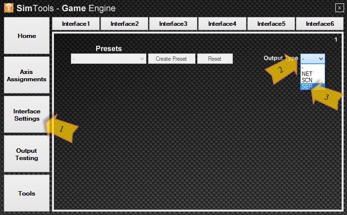 Setting the Interface Output Type